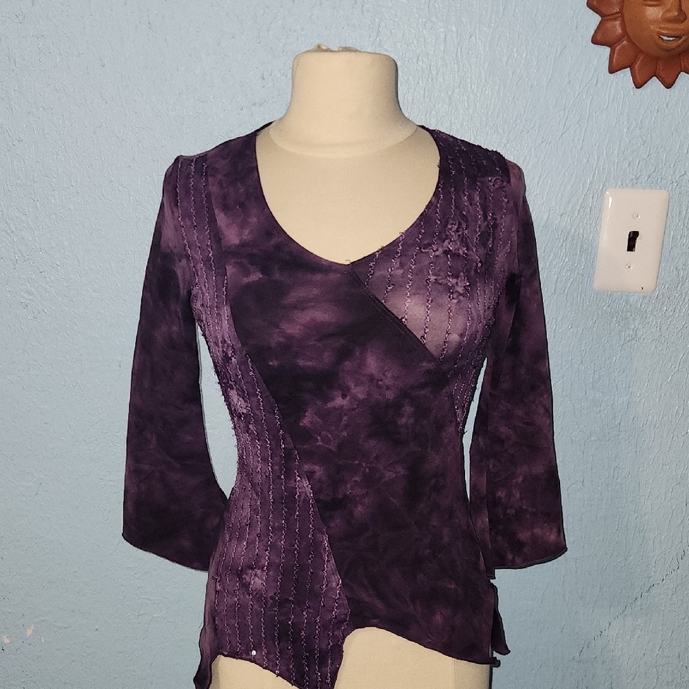 Moa Moa Purple Patchwork Blouse